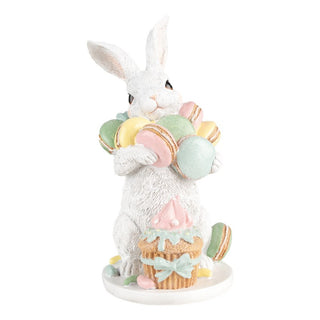 Statua Coniglio con macarons e dolcetti