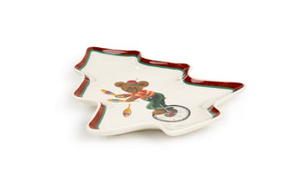 Set piatti a forma di alberello di natale con orsetti