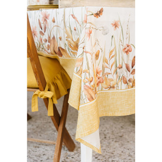 Tovaglia fiori gialla 150x260 cm
