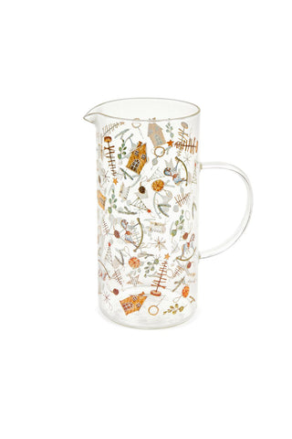 Brocca natalizia colorata vetro borosilicato