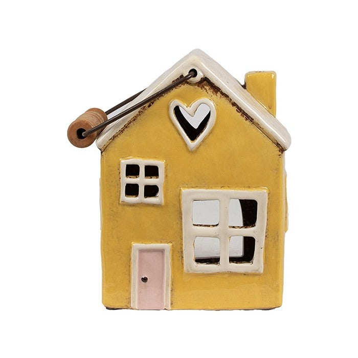 Fermaporta in tessuto, a forma di Casetta in stile shabby chic