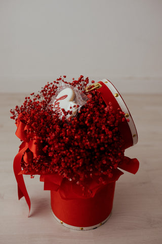 Cappelliera in Velluto con Fiori di Gipsofila - San Valentino