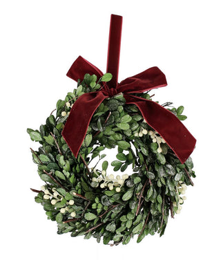 Corona Artificiale con Bacche e Fiocco 25 cm