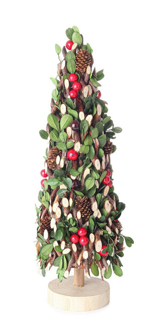 Decorazione Albero con Bacche e Pigne 38 cm