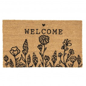 1 mc236-zerbino-75x45-cm-marrone-nero-fibra-di-cocco-in-pvc-fiori-rettangolo-tappeto-di-cocco