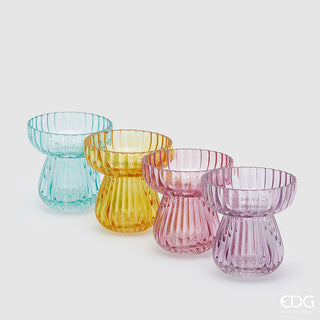 Vaso Vetro Righe Biforma H11 cm