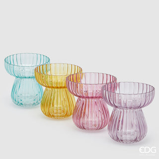 Vaso Vetro Righe Biforma H15,5 cm