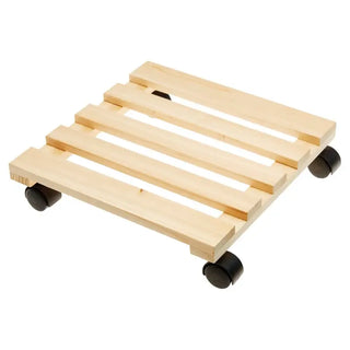 Porta Vaso con Ruote Quadrato in Legno