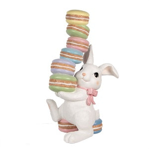 Statua Coniglietto con Macarons colorati