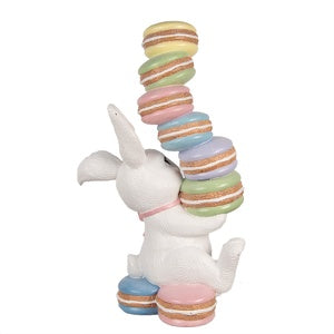 Statua Coniglietto con Macarons colorati