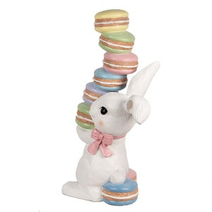 Statua Coniglietto con Macarons colorati