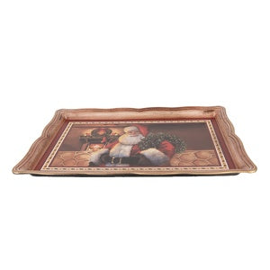 Vassoio Natalizio con Babbo Natale 31x22 cm