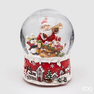 Carillon con Sfera di Vetro con Babbo Natale e Regali
