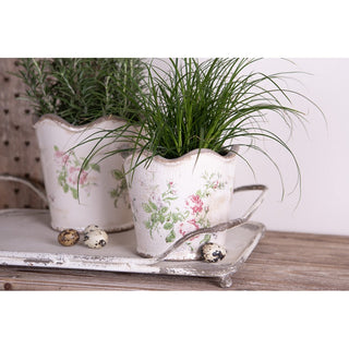 Vaso in Ceramica con Rose Vintage 16x14 cm