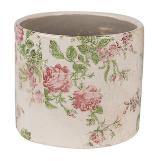 Vaso in Ceramica con Rose Vintage 11x9 cm