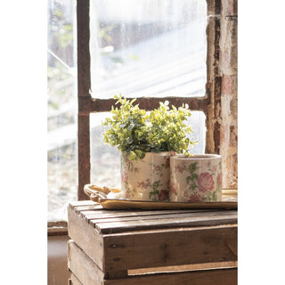 Vaso in Ceramica con Rose Vintage 11x9 cm