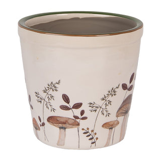 Vaso in Ceramica con Funghi 15x14 cm