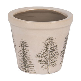 Vaso in Ceramica con Alberi di Pino 12x11 cm
