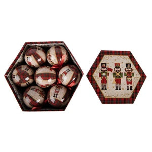 Set 14 Palline Natalizie con Schiaccianoci