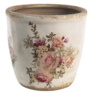 Vaso in Ceramica con Rose 16x15 cm