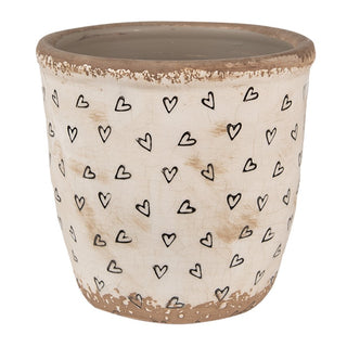 Vaso in Ceramica con Cuoricini 14x13 cm