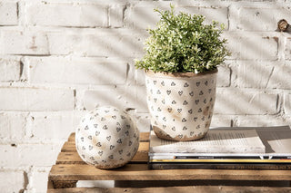 Vaso in Ceramica con Cuoricini 14x13 cm