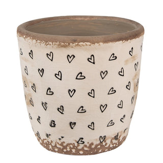 Vaso in Ceramica con Cuoricini 13x12cm