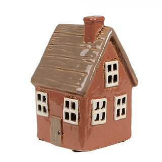 Casetta Portacandela in Ceramica 9x9x14cm