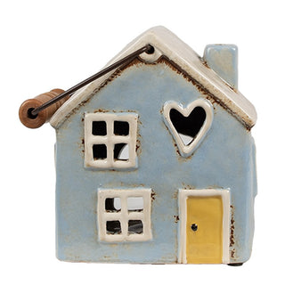 Casetta Portacandela in Ceramica 16x11x15 cm