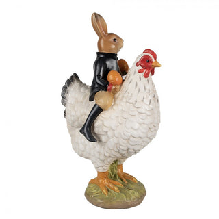 Statua Coniglietto e gallo
