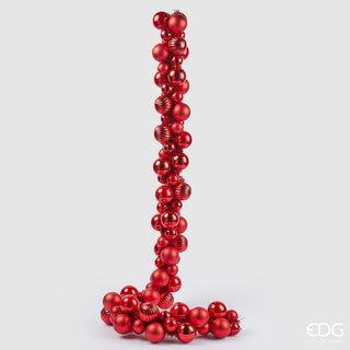 Festone Natalizio con Palline Rosse 150 cm