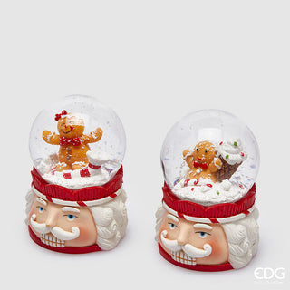 Sfera di Vetro con Babbo Natale e Omini di Marzapane