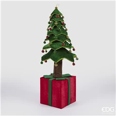 Decorazione Natalizia Pino Verde su Pacco 90 cm