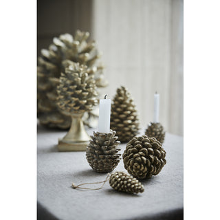 Decorazione Pigna Oro con Led 30,5 cm