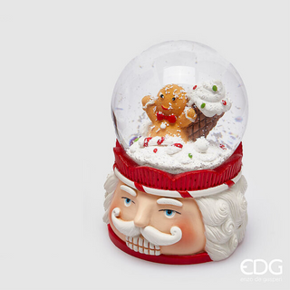 Sfera di Vetro con Babbo Natale e Omini di Marzapane
