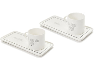 Tazza in Ceramica con Piattino e Scritta