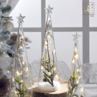 Albero Natalizio in Vetro con Luci Led