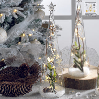 Albero Natalizio in Vetro con Luci Led