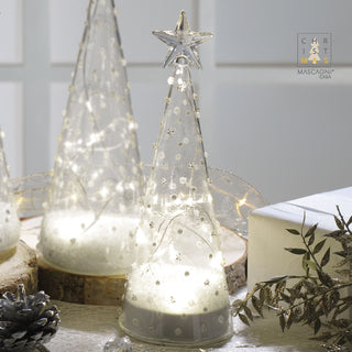Abete in Vetro con Luci a Led