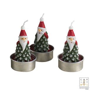 Set di 6 Candele Tealight Babbo Natale