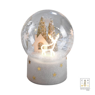 Palla in Vetro con Base Rotante e Luci Led