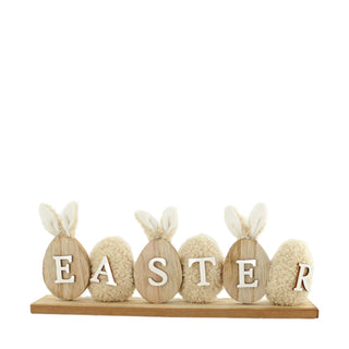 Scritta "Easter" in legno e tessuto