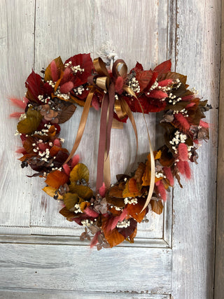 Ghirlanda Fiori Secchi Foglie Autunnali