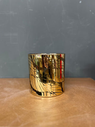 Portacandela Foglie Oro