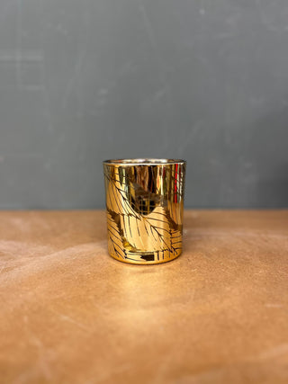 Portacandela Foglie Oro