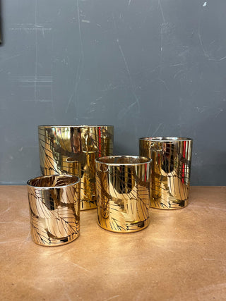 Portacandela Foglie Oro