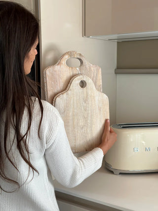 Tagliere Legno Sbiancato e Perle