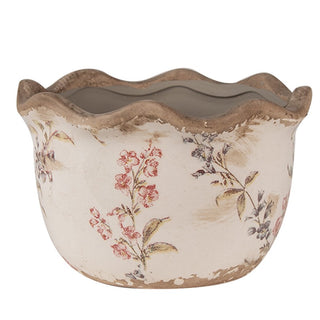 Vaso in Ceramica Fiorellini Rosa e Viola 14x9 cm