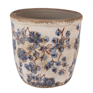 Vaso in Ceramica Fiorellini Blu 14x14 cm