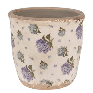 Vaso in Ceramica con Fiori Blu 13x12 cm